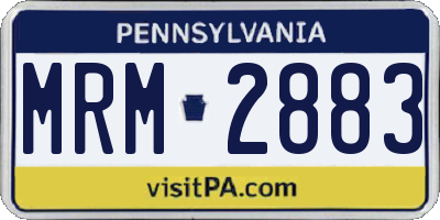 PA license plate MRM2883