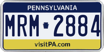 PA license plate MRM2884