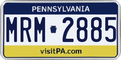 PA license plate MRM2885