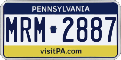 PA license plate MRM2887