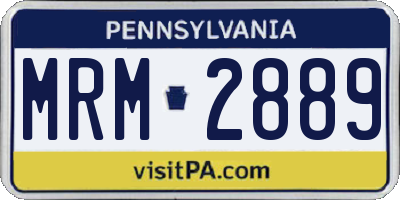 PA license plate MRM2889