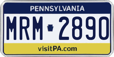 PA license plate MRM2890