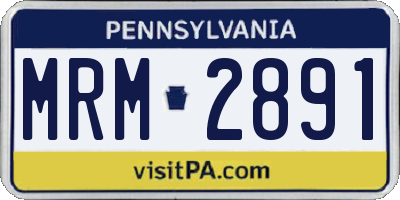 PA license plate MRM2891