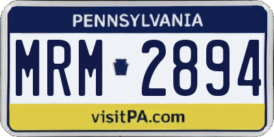 PA license plate MRM2894