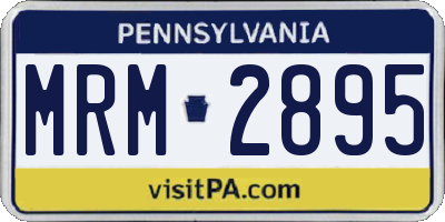 PA license plate MRM2895
