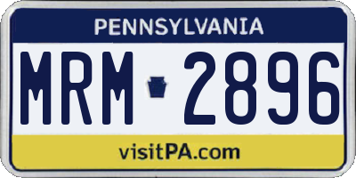 PA license plate MRM2896