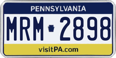 PA license plate MRM2898