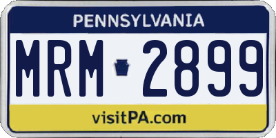 PA license plate MRM2899