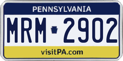 PA license plate MRM2902