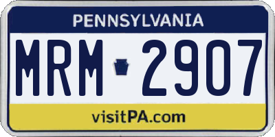 PA license plate MRM2907