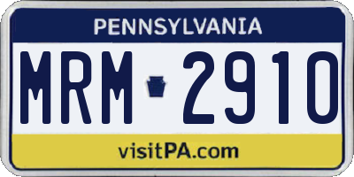 PA license plate MRM2910