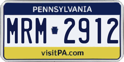 PA license plate MRM2912