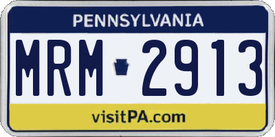 PA license plate MRM2913