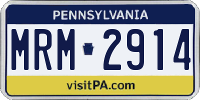 PA license plate MRM2914