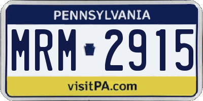 PA license plate MRM2915