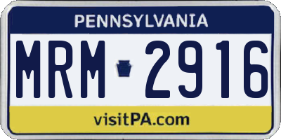 PA license plate MRM2916