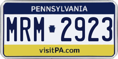 PA license plate MRM2923