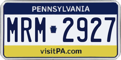 PA license plate MRM2927