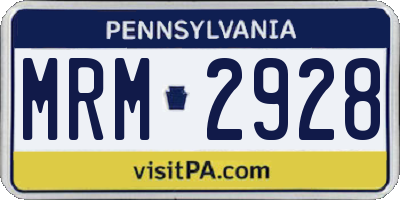 PA license plate MRM2928
