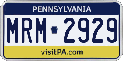 PA license plate MRM2929