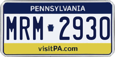 PA license plate MRM2930