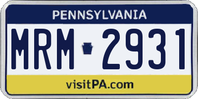 PA license plate MRM2931
