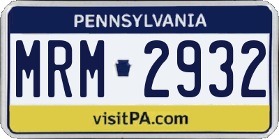 PA license plate MRM2932