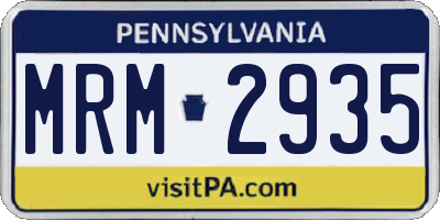 PA license plate MRM2935