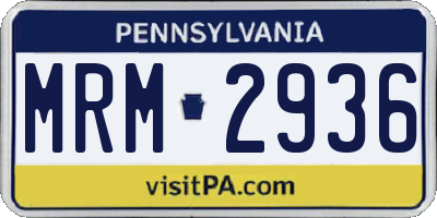 PA license plate MRM2936