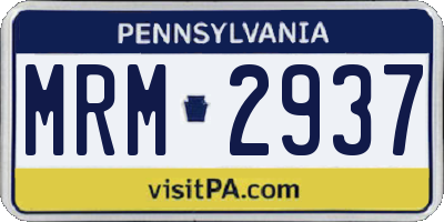 PA license plate MRM2937