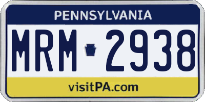 PA license plate MRM2938