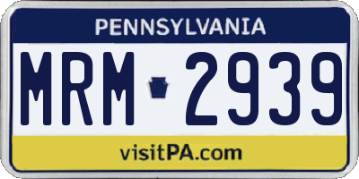 PA license plate MRM2939