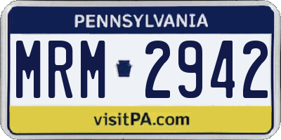 PA license plate MRM2942