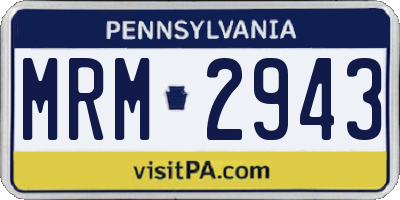 PA license plate MRM2943