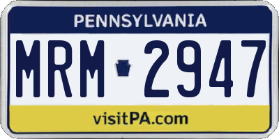 PA license plate MRM2947