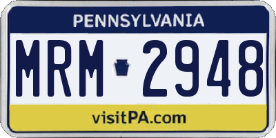 PA license plate MRM2948