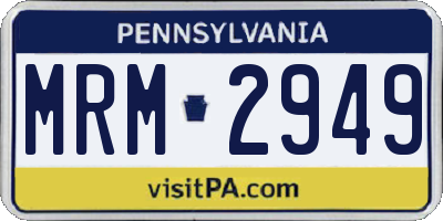 PA license plate MRM2949