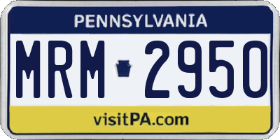 PA license plate MRM2950
