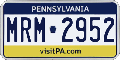 PA license plate MRM2952