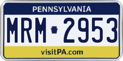 PA license plate MRM2953