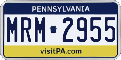 PA license plate MRM2955