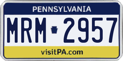 PA license plate MRM2957