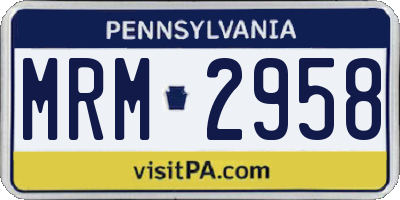 PA license plate MRM2958