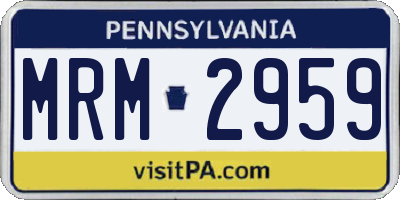 PA license plate MRM2959