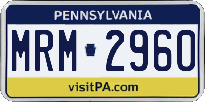 PA license plate MRM2960