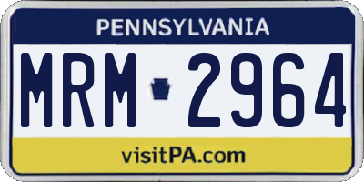 PA license plate MRM2964