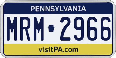 PA license plate MRM2966