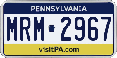 PA license plate MRM2967