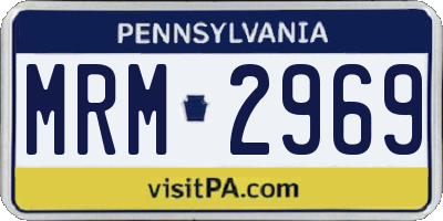 PA license plate MRM2969