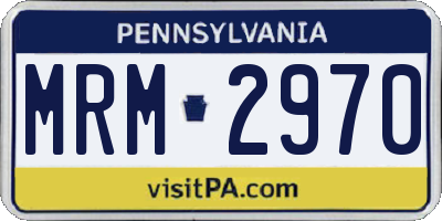 PA license plate MRM2970